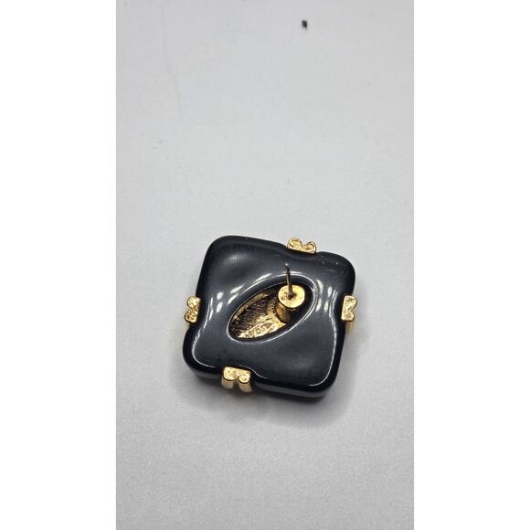 Vintage Avon Tailored Accent Convertible Earrings Set Gold Tone Red, Blue, Black - Picture 6 of 6